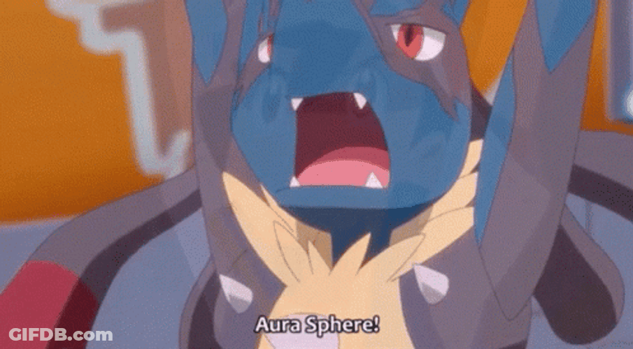 Lucario Mega Aura Sphere Attack Throw GIF
