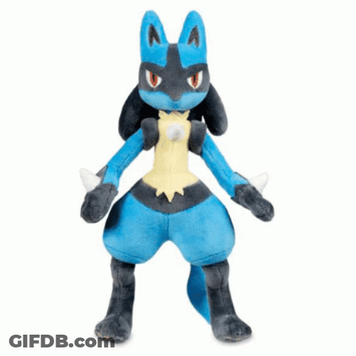 Lucario Pokeplush Spinning 360 View GIF