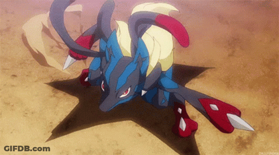 Lucario Power Up Punch Fighting GIF