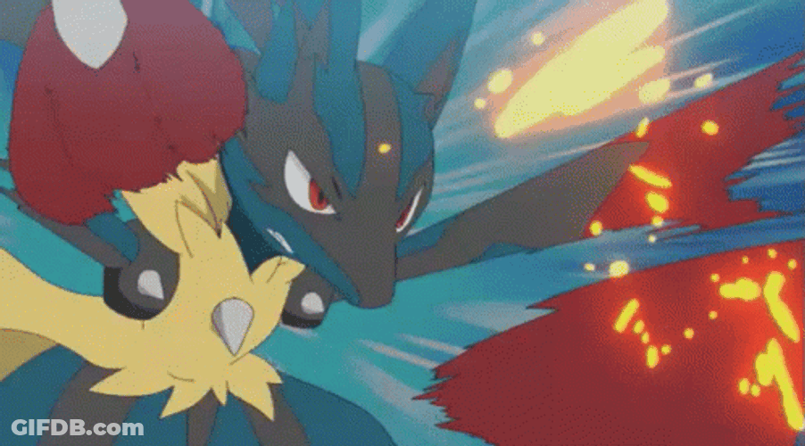 Lucario Punching Beat Down Barrage GIF