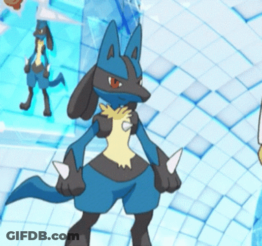 Lucario Punching Professor GIF