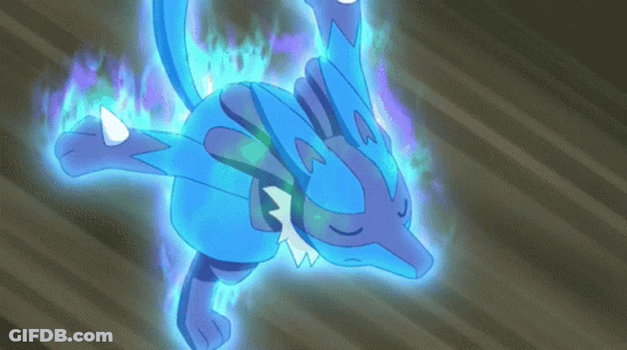 Lucario Running Closed Eyes GIF