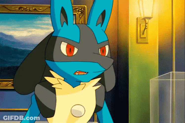Lucario Shocked Confused Surprise GIF