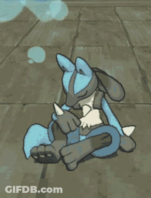 Lucario Sleeping Sitting Pokemon GIF