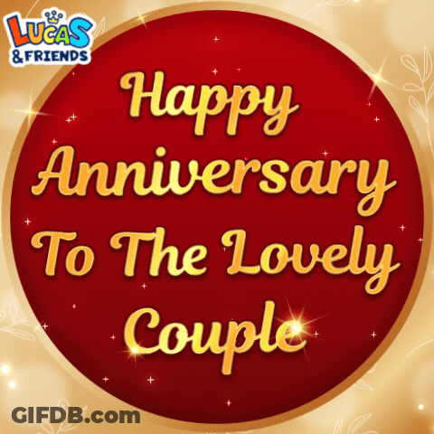 Lucas And Friends Anniversary Greeting Card GIF