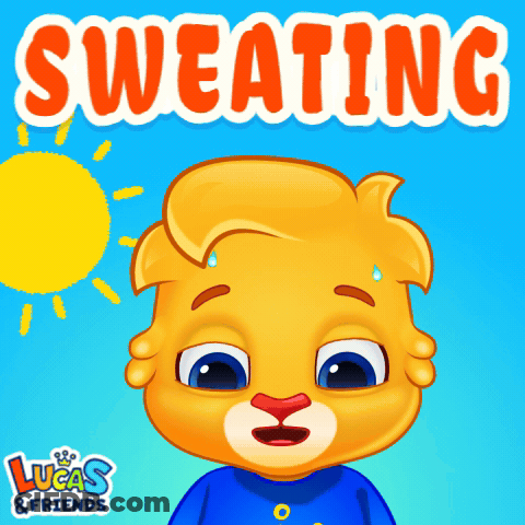 Lucas And Friends Bear Sweating GIF