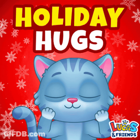 Lucas And Friends Cat Snowflakes GIF