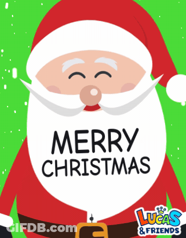 Lucas And Friends Christmas Card With Santa GIF