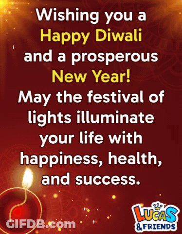 Lucas And Friends Diwali Greeting Card GIF