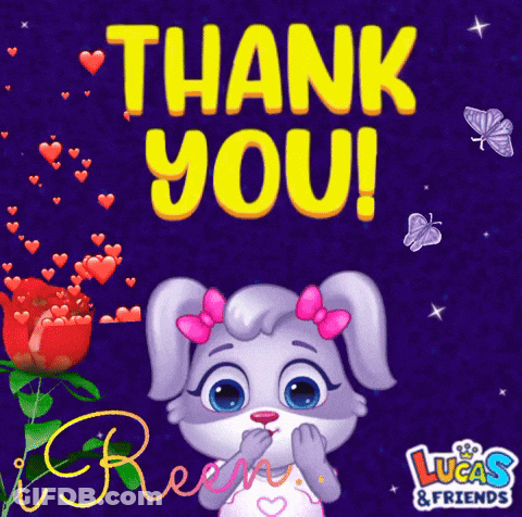 Lucas And Friends Greeting Card Rabbit Hearts GIF