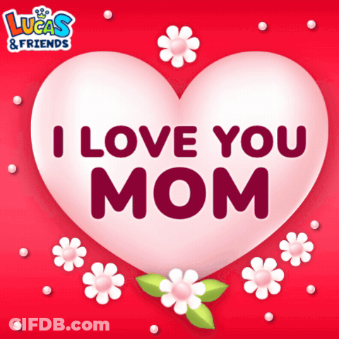Lucas And Friends Greeting Card With Heart And Flowers GIF