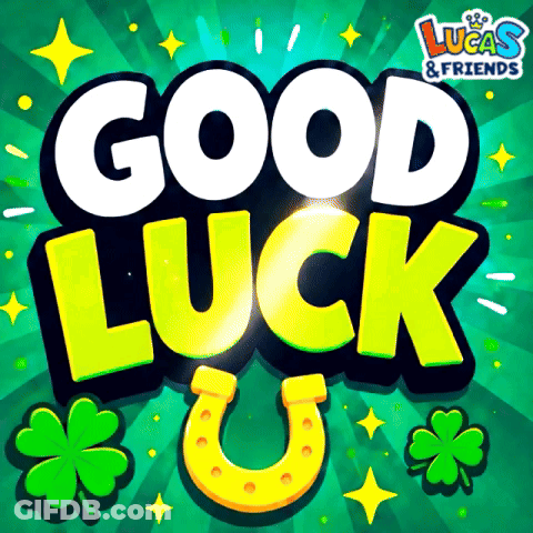 Lucas And Friends Greeting Card With Horseshoe And Shamrocks GIF