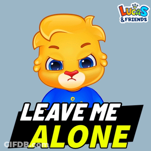 Lucas And Friends Leave Me Alone With A Cartoon Bear GIF
