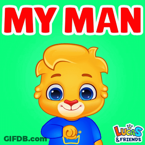 Lucas And Friends Lion Pointing At Camera GIF
