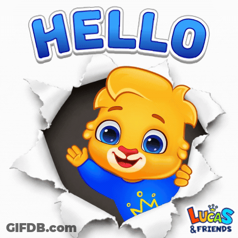 Lucas And Friends Logo With Cartoon Character GIF