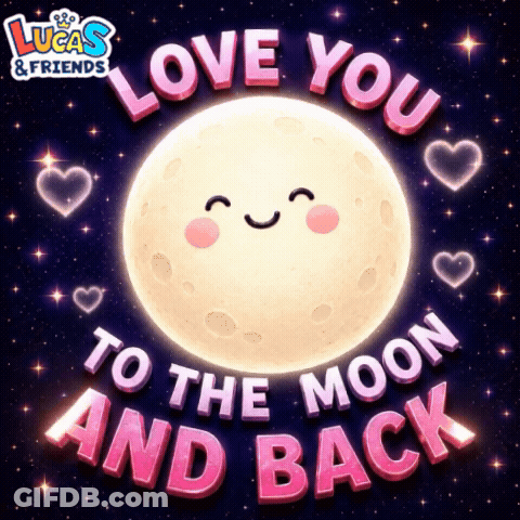 Lucas And Friends Love You To The Moon And Back With A Smiling Moon GIF