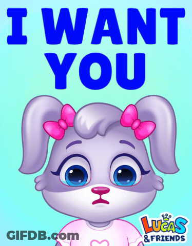 Lucas And Friends Poster With Cartoon Rabbit GIF