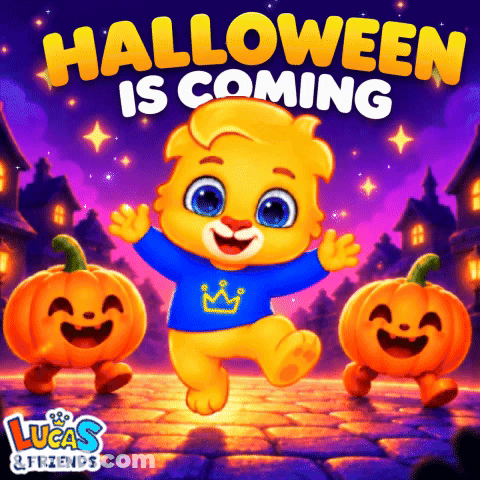 Lucas And Friends Teddy Bear With Pumpkins GIF