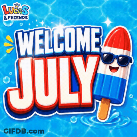 Lucas And Friends Welcome July With A Popsicle Wearing Sunglasses GIF