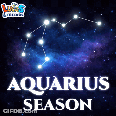 Lucas & Friends Aquarius Season Poster With A Constellation GIF