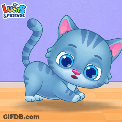 Lucas & Friends Blue Cat GIF
