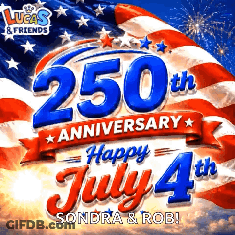 Lucas & Friends Celebrating 250Th Anniversary July 4Th GIF