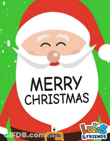 Lucas & Friends Christmas Card With Santa Claus GIF