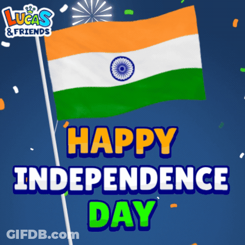 Lucas & Friends Flag Happy Independence Day GIF