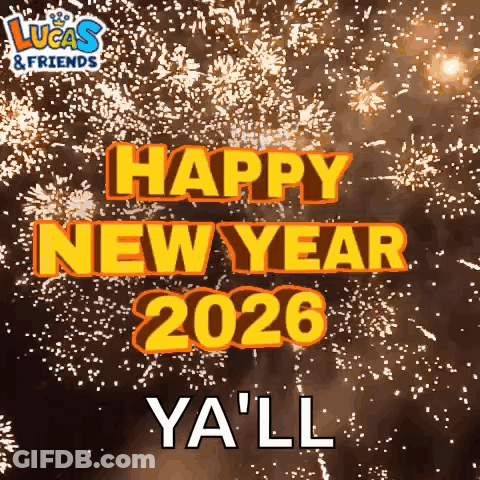 Lucas & Friends New Year Fireworks Greeting GIF