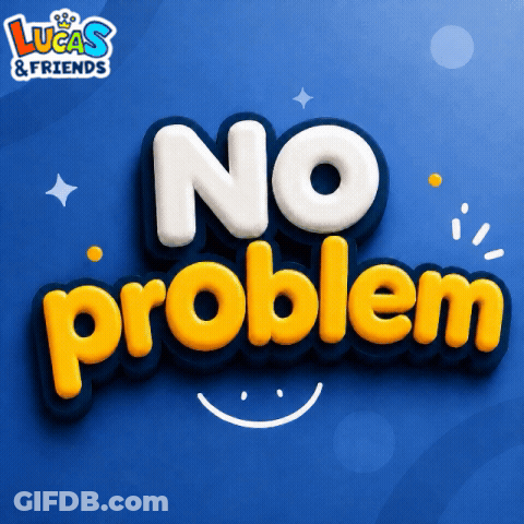 Lucas & Friends No Problem Yellow Letters GIF