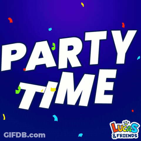 Lucas & Friends Party Time Poster GIF