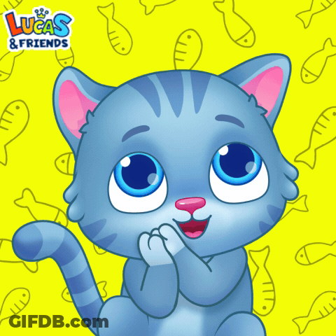 Lucas & Friends Poster Blue Cat GIF