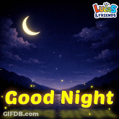 Lucas & Friends Poster With Crescent Moon GIF