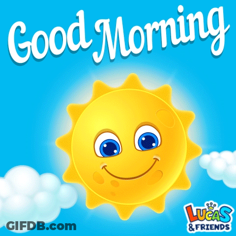 Lucas & Friends Poster With Smiling Sun GIF