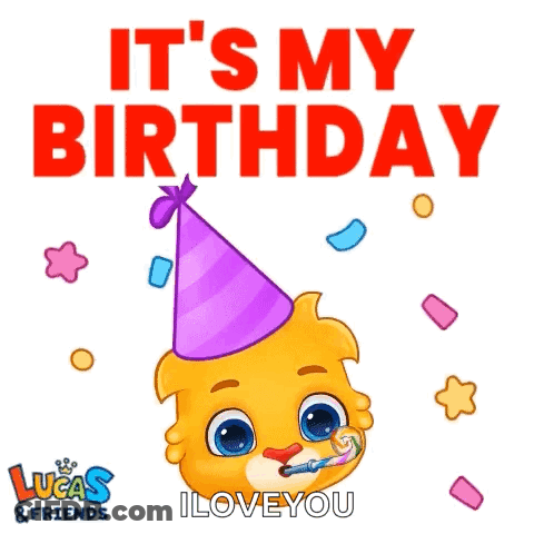 Lucas & Friends Sticker It's My Birthday I Love You GIF