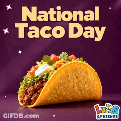 Lucas & Friends Taco On Purple Background GIF