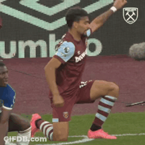 Lucas Paqueta Fist Pump While Kneeling GIF