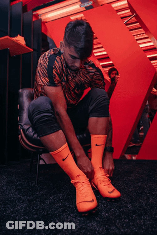 Lucas Paqueta Putting On Football Shoe GIF