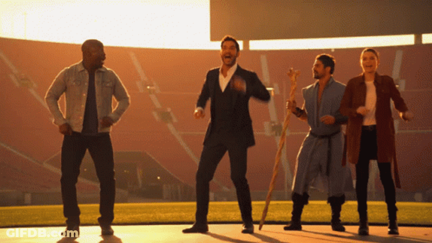 Lucifer Characters Dancing Mc Hammer Style GIF