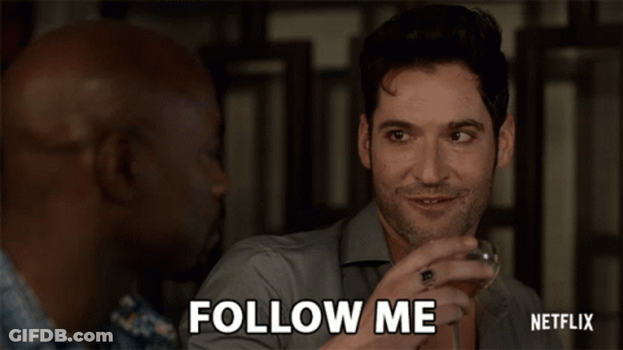 Lucifer Drinking Follow Me GIF