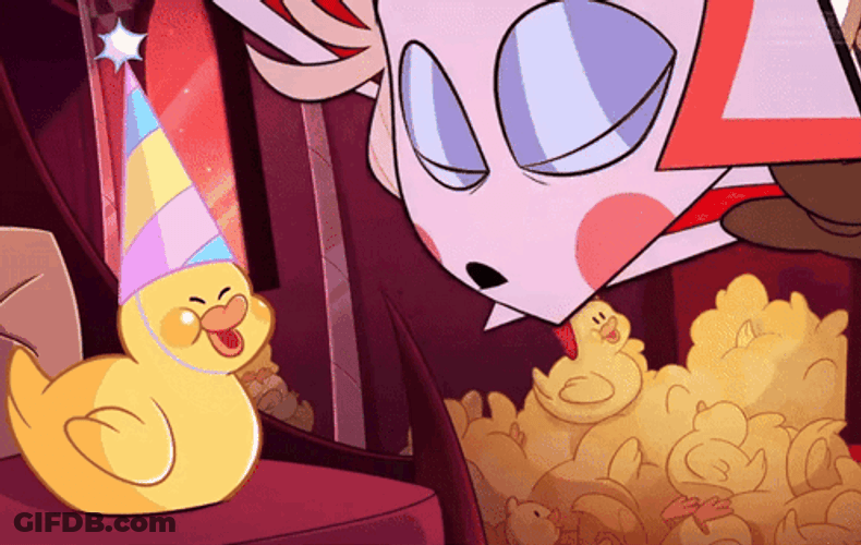Lucifer Hazbin Hotel Staring At The Duck GIF