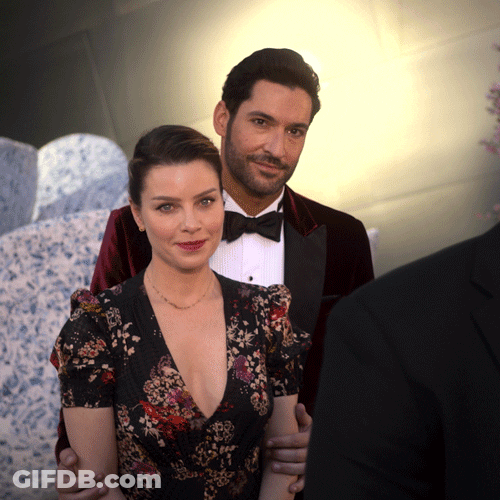 Lucifer Tom Ellis Picture Taking Chloe Decker GIF