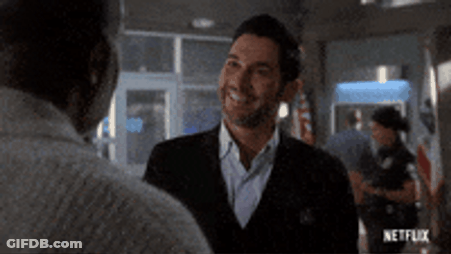 Lucifer Tom Ellis Smiling Look Down GIF