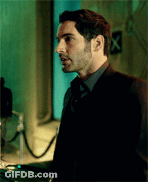 Lucifer Tom Ellis Turn Around Shocked GIF