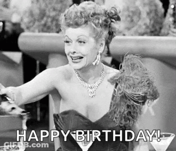 Lucille Ball Celebrate Happy Birthday Champagne GIF