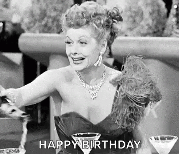 Lucille Ball Spilled The Beer Happy Birthday Queen GIF