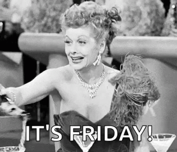 Lucille Ball Spilling Wine Friday Feeling GIF