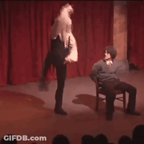 Lucius Malfoy And Harry Potter On Stage GIF