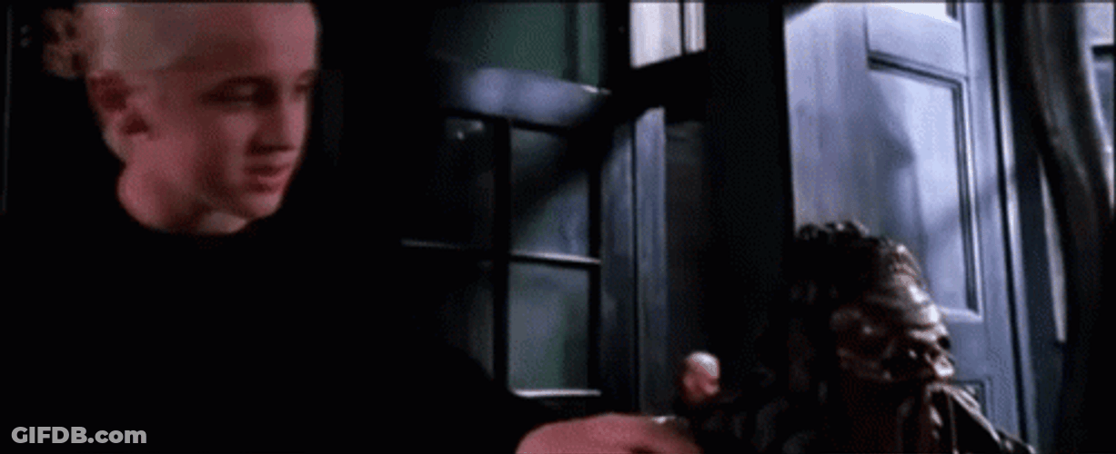 Lucius Malfoy Hitting Draco Hand GIF