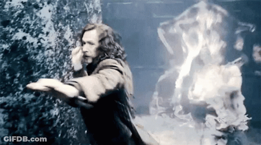 Lucius Malfoy Taking Spell GIF